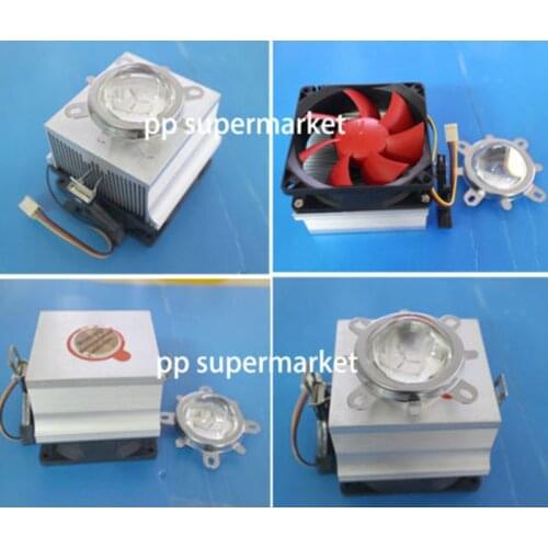 20-100W LED Aluminium Heat Sink Cooling Fan+44mm Lens + Reflector Bracket kit