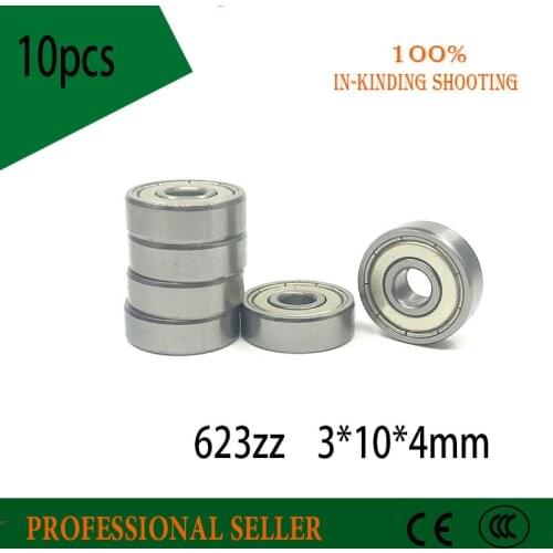 Free Shipping 10pcs/lot 623ZZ 623-ZZ ABEC-5 bearing 3x10x4 Miniature deep groove ball bearingbearing 623Z for 3D printer