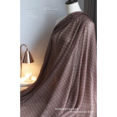Annual collection, high-end cashmere scarf Women retro coffee red thin section large size shawl luxury ring velvet scarf