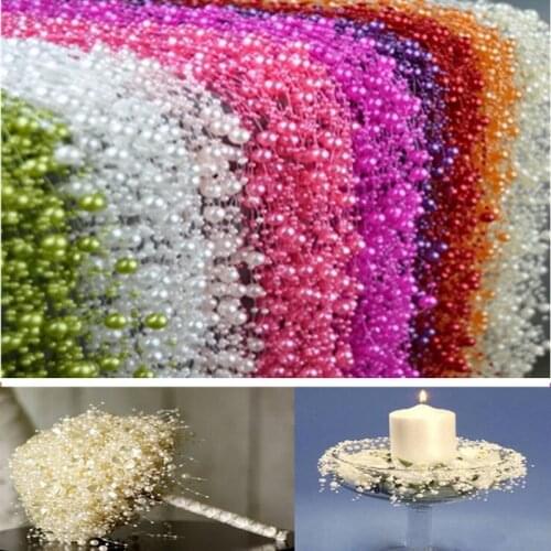 5m Garland Artificial Pearl Beads Chain Wedding Decoration Table Centerpiece Supplies Bride Bouquet DIY Hair Accessories Flower