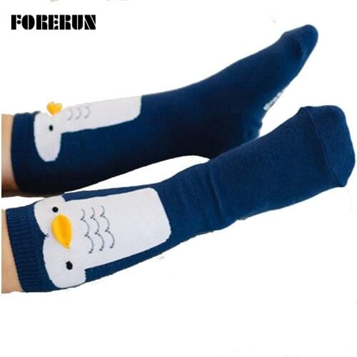 New Girls Knee High Socks Kids Animal Cartoon Long Baby Boys Socks Stereoscopic Mouth Infant Socks Cotton Winter Socks Children