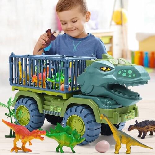 Childrens Dinosaur Toy Car Large Engineering Vehicle Model Educational Toy Transport Vehicle Toy Boy Girl with Dinosaur Gift
