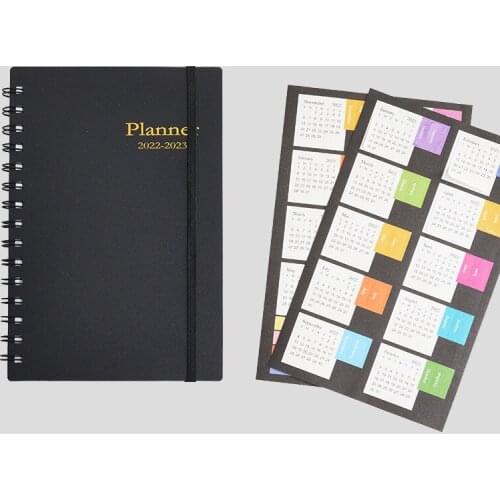 18 Months Weekly Calendar Plan Notebook A5 English Coil Book Custom Rollover Spiral Belt Monthly Plan Notepad Office Stationery