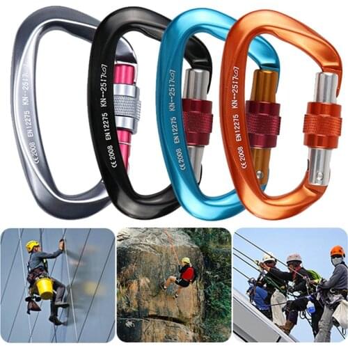 Carabiner climbing 8cm locking type d quickdraw carabiner buckle buckle hanging aluminum nut Hiking Camping backpack buckle