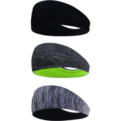 3Pcs Sports Sweat Headbands,Non-Slip Elastic Hair Bands Breathable Sports Head Scarf for Cycling Yoga Running