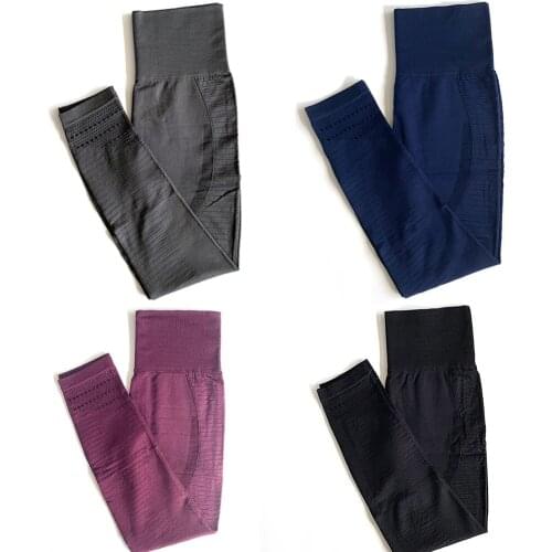 Seamless High Waist Yoga Leggings Tights Women Workout Mesh Breathable Fitness Training Pants Female Fitness Running Pants