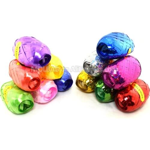 Laser/Plain Colors Ribbon Streamers 10mx5mm PE Plastic DIY Strapping Balloon Festive Party Gift Packaging Decoration 6PCS/Lot