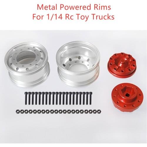 Metal Powered Rims Front Wheel Hub For 1:14 Scale Remote Control Toys Tamiya Scania R620 730 MAN TGX 540 VOLVO FH16 Upgrade Part