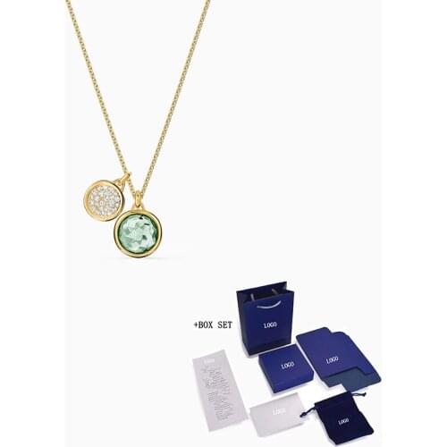 New Necklace Exquisite Round Green Crystal Decoration Girlfriend Romantic Luxury Jewelry Gift