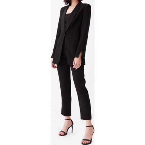 New Arrival Suits Fashion Womens Business Pants Suits Single Button Blazer Jacket & Pant Office Wear Women Suits Female Sets