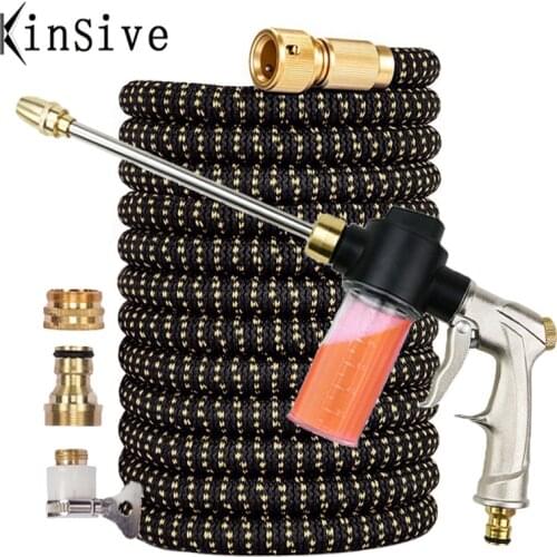 New 25FT-125FT High Pressure Washer Water Gun Garden Hose Foam Pot Car Wash Nozzle Power Sprinkler PVC Pipe Cleaning DropShip