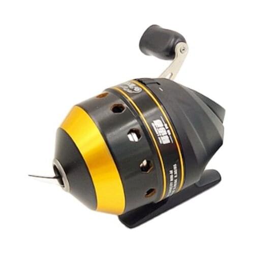 New Type of Fishing Reel Stainless Steel Enclosed Fishing Reel for Slingshot Shooting Outdoor Hunting Direct Sales 2021