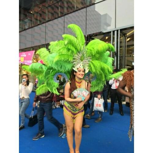 Feather clothing Stage performance catwalk carnival Headdress flower pubs party Mens wear womens clothing