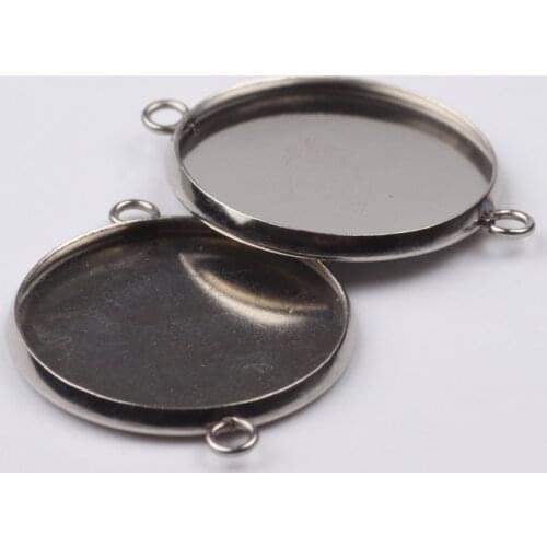 Onwear 20pcs stainless steel cabochon connector settings fit 14mm 16mm 18mm 20mm cameo bezle base trays diy findings