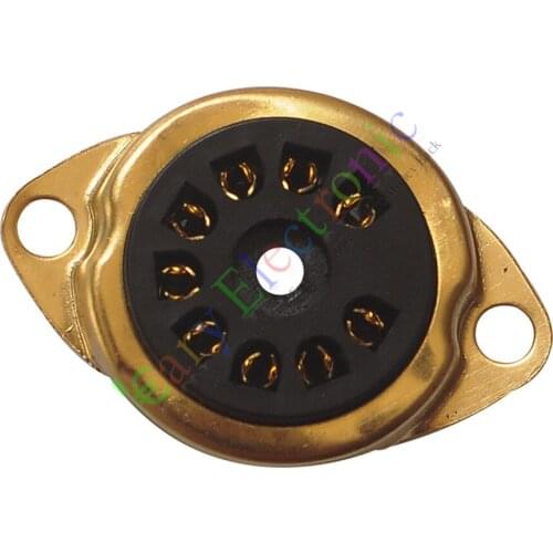 Wholesale and retail 20pc 9Pin Gold Vacuum TUBE SOCKET SAVER MOUNT FR 12AX7 12AU7 ECC82 ECC83 radio free shipping