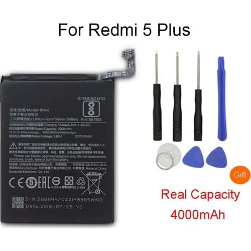 Original BN44 Phone Battery For Xiao Mi Redmi 5 Plus 5.99" Redrice 5 Plus 4000mAh BN44 High Quality Replacement Battery + Tool