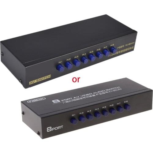2021 New 8-Way AV Switch RCA Switcher 8 in 1 out Composite Video L/R Selector Box for DVD Game Consoles