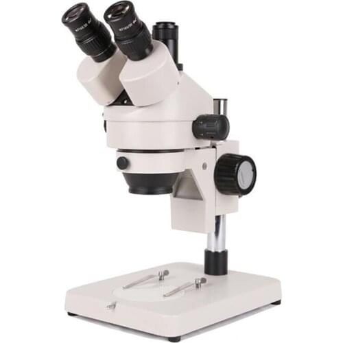 7X - 45X Zoom Industrial Lab Simul-focal Aluminum Alloy Stand Stereo Microscope Trinocular Microscope Set For Phone PCB Repair