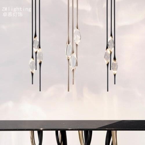 Simple Nordic crystal single head personality sample room bar three head dining room bedroom bedside small Chandelier