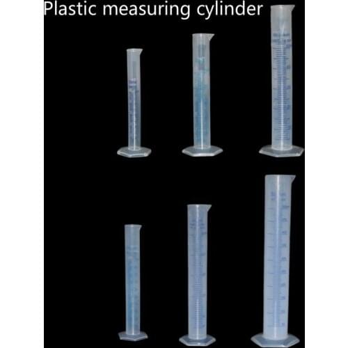 Clear White Plastic Liquid Measurement Graduated Cylinder for Lab Supplies Laboratory Tools 10ml,25ml,50ml,100ml,250ml,500ml