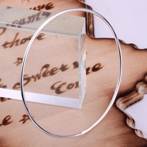 Factory direct Silver color jewelry fashion cute circle women lady bangle round bracelet charm gifts B123