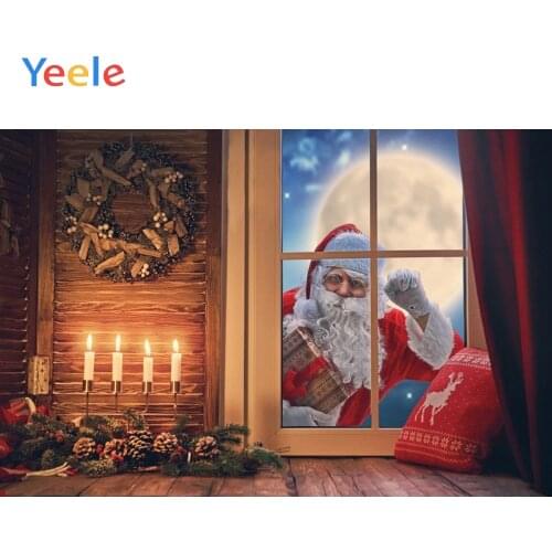 Christmas Backdrop Window Santa Claus Baby Photography Backdrops Photographic Background For Photo Studio Vinyl Photophone Prop