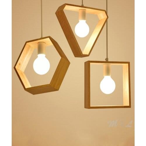 Nordic Wood Hanging Lamps for Living Room Minimalist Modern Pendant Light E27 Light Fixtures Kitchen Dining Room Light Luminaire