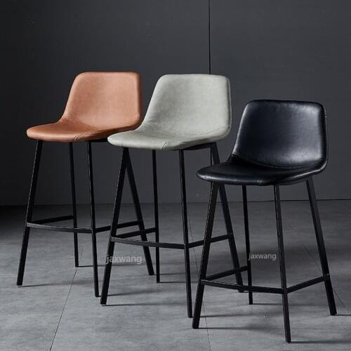 Nordic Bar Stool Stylish Modern Minimalist Bar Chair Height Retro Craft Seat Industrial Style High Bench Home Bar Decoration
