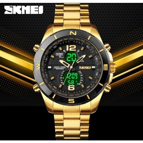 SKMEI Count Down Watch Men LED Digital Watches Dual Time Outdoor Sport Mens Wristwatches 12/24 Hour Clock For Male Reloj Hombre