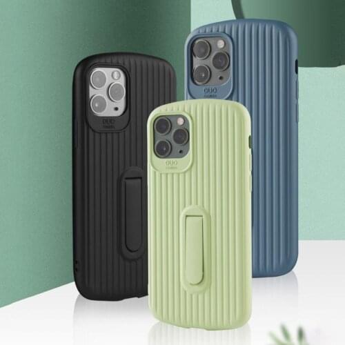 Stylish Strip Shockproof Phone Cover Shell Scratch Proof Anti-shock Protection Case with Bracket for iPhone 11 Pro Max