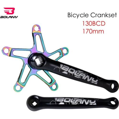 BOLANY Folding Bike Crankset 130BCD Ultralight 170mm Square Crank Aluminum Alloy Bicycle Crank Chainwheel Parts Bike Accessories