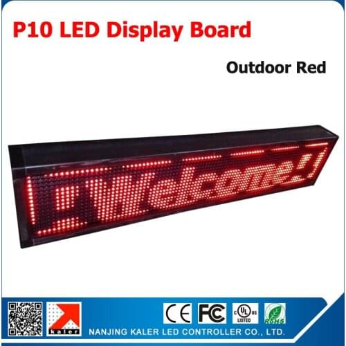41" x 9" Led display outdoor programmable scrolling message led sign board for business p10 red led sign
