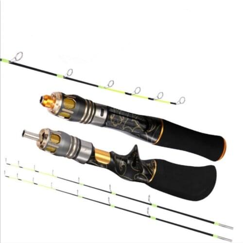 NEW Portable Pocket Winter Fishing Rod 50/70cm Ice Fishing Rod 2 Tips Spinning Rod Carbon Fiber Ice Pole Ultralight Carp Fishing