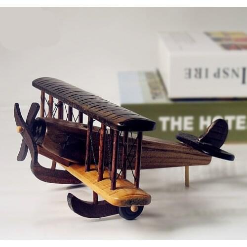 Vintage Handmade Home Wooden Aircraft Creative Pilot Gift Wooden Plane Model Pearl harbor Study Room Retro Decoration