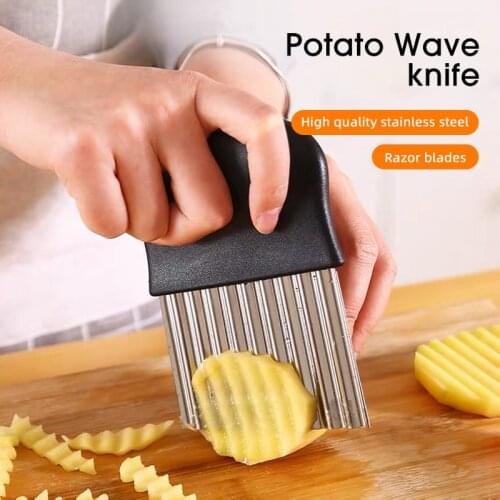 Wavy French Fries Cutter Stainless Steel Potato Chopper Carrot Slicer Vegetable Cutter Home Knife Gadget Kitchen Accessories