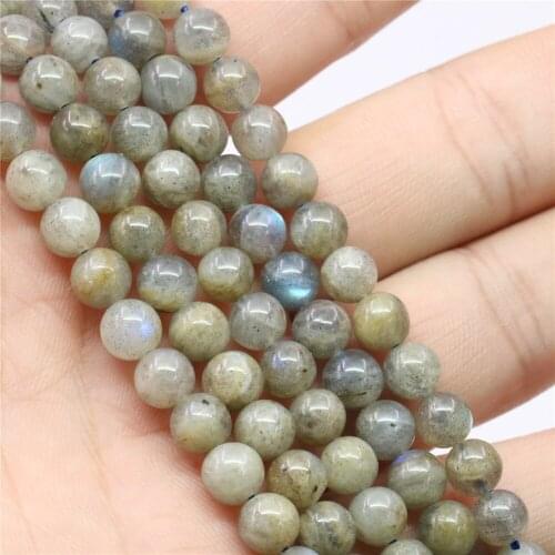 High Quality Classic Natural Stone Grey Labradorite Round Loose Beads 6/8/10/12mm Womens Jewelry Semi-finished 15inch Y835