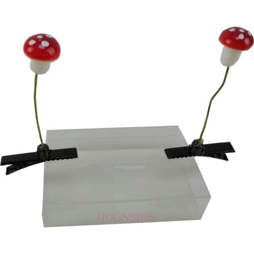 2 pieces hair clip Mushroom hairpin plant display cute artifact seedling hairpin head long grass weird cartoon headdress flower