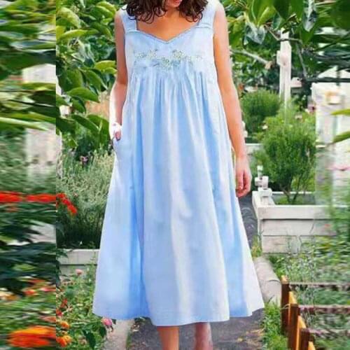 2021 Summer Floral Print A-Line Party Dress Women Sexy V Neck Spaghetti Strap Dresses Spring Sleeveless Loose Casual Beach Dress