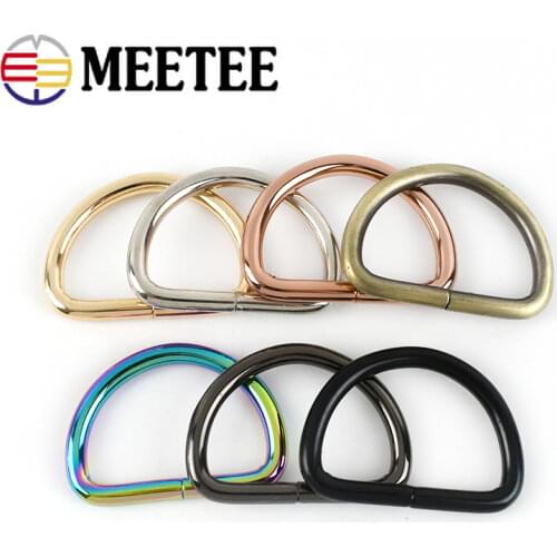 4/10/20pcs Meetee 4.8mm Thick 38mm D Ring Metal Buckle for Bags Strap Webbing Hooks Connector DIY Hardware Accessories F4-6