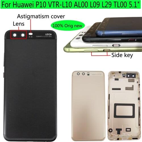 100% Orig 5.1" For Huawei P10 VTR-L10 AL00 L09 L29 TL00 Glass Rear Back Door Housing Battery Door Cover