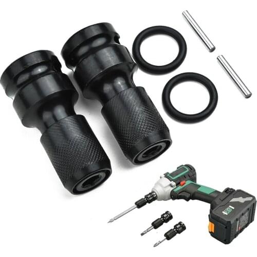 2 Sets 1/2" Square Female Drive To 1/4" Hex Shank Wrench Socket Converter Adapter Spanner Set Drive Converter Impact Tool Lengte