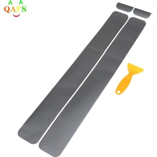4 Pack Autoparts Kick Guard Threshold Car Door Sill Protector Sticker 3D Carbon Fiber Pedals Guards Anti-kick Scratch Door