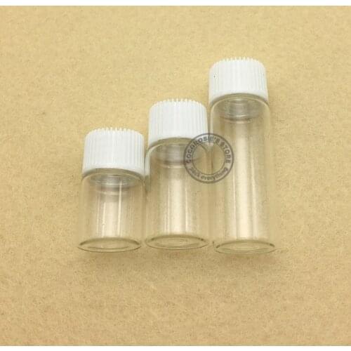 50pieces/lot) 2ml 3ml 5ml Clear Glass bottle with Stopper Mini Sample Glass essential Oil bottle with small quantity