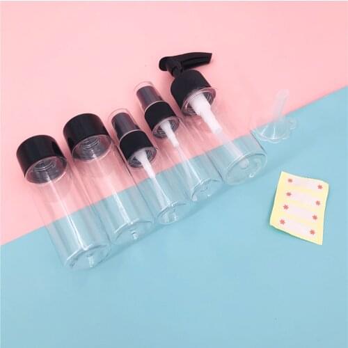 7pc/Set Mini Travel Makeup Cosmetic Face Cream Pot Bottles Transparent Plastic Travel Accessories Empty Make Up Container Bottle
