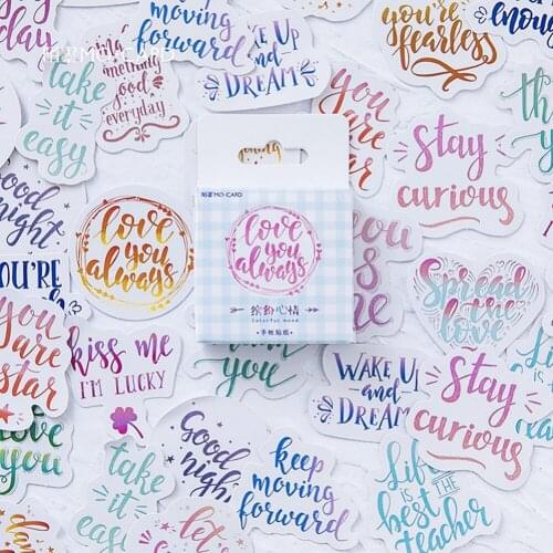 46 Sheets DIY Diary Album Phone Notebook Decoration Stickers Colorful Mood Journal Scrapbooking Decorative Sticker