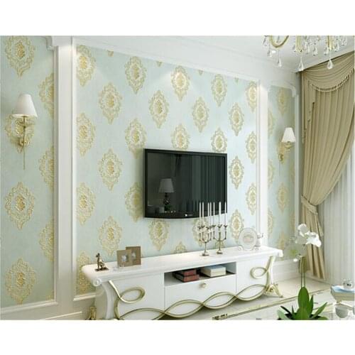 Beibehang Jane European luxury nonwoven wall paper high-end living room bedroom TV background 3D papel de parede 3d wallpaper