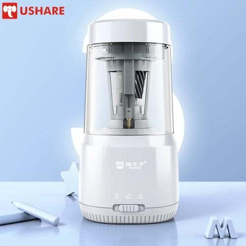 White Electric Pencil Sharpener Professional Automatic Cutting Pen School Supplies for Color Pencil USB Rechargable Stationery