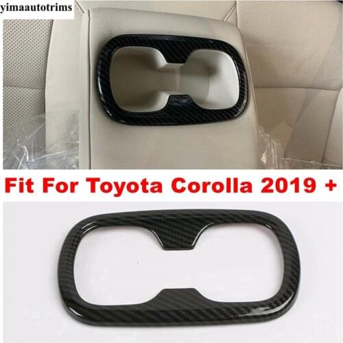 Central Front Seat Water Cup Holder Decor Panel Cover Trim For Toyota Corolla E210 2019 - 2021 ABS Carbon Fiber Accessories