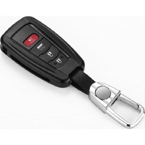 Car Key Covers Aluminum Alloy Key Case fob Shell with keychian For Toyota 2018 Camry prado Car-Styling car accessories