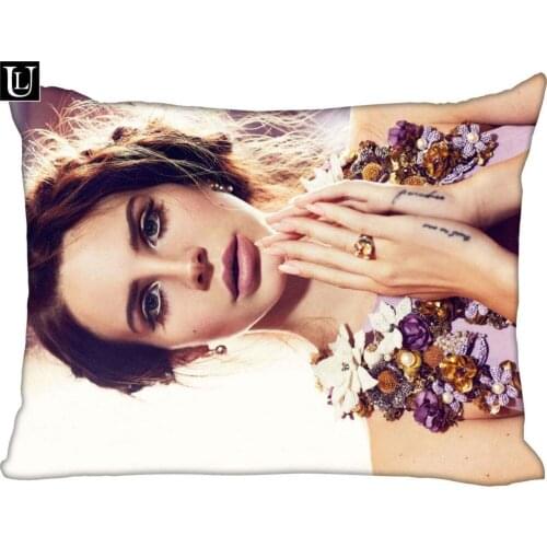 Custom lana del rey Rectangle Pillow Cover Size 45x35cm (one side) Print Custom Zipper Polyester Cotton Pillowcase more size